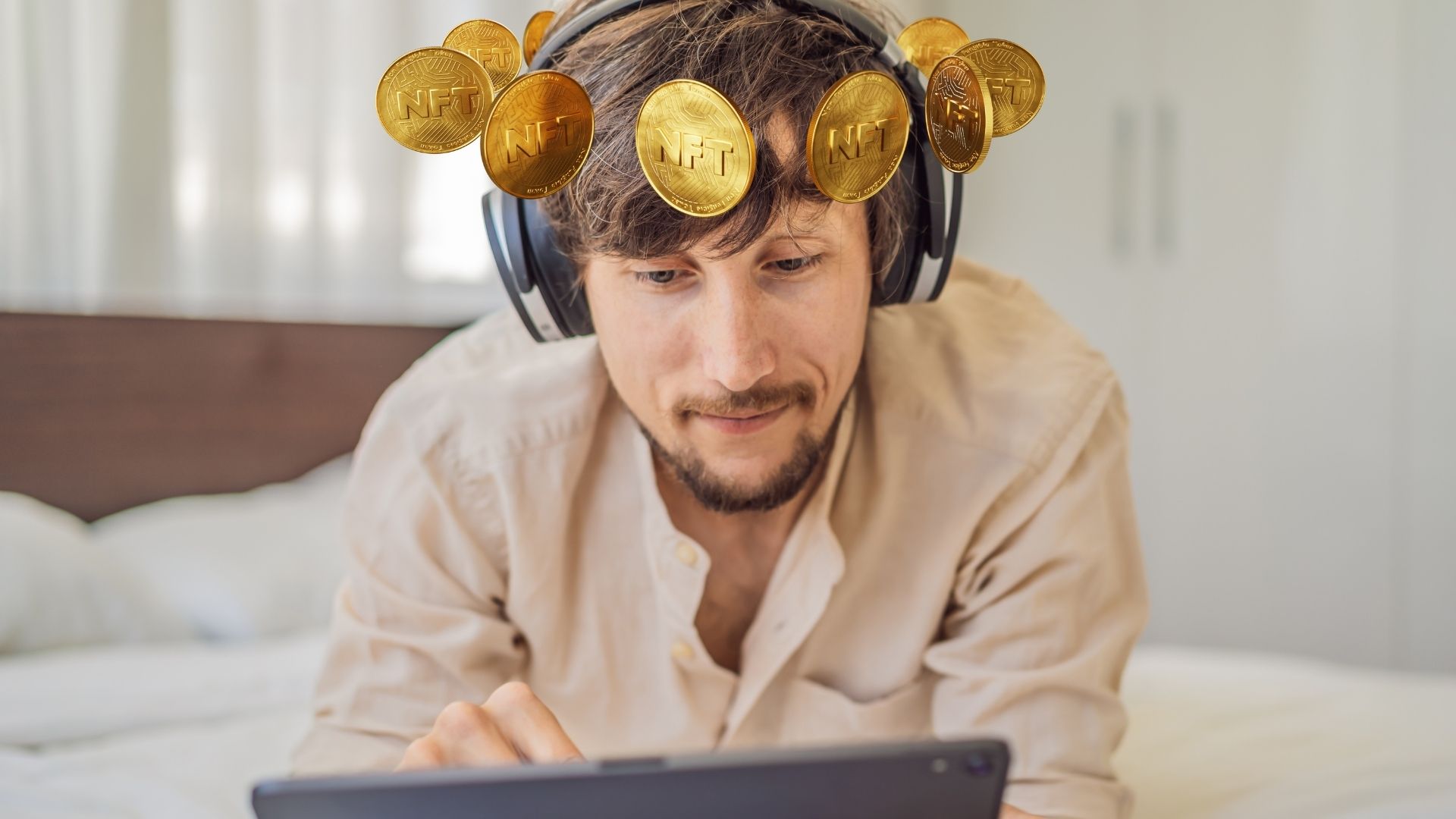 Man with nft coins